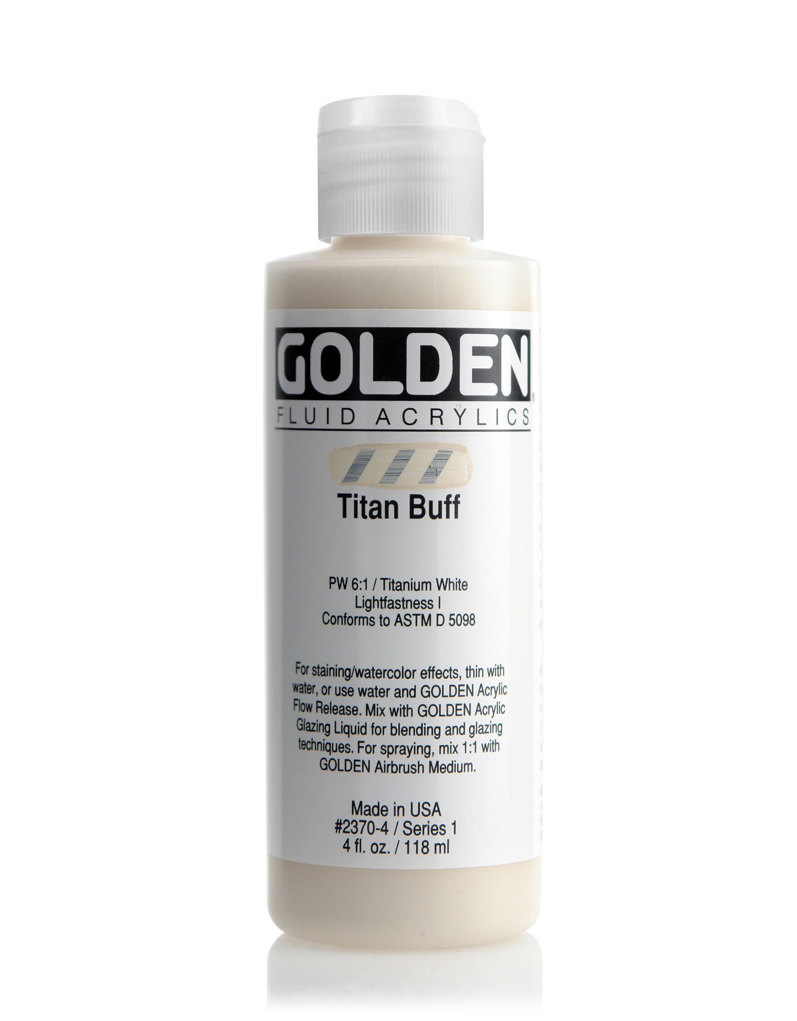 Golden Golden Fluid Acrylics, Titan Buff 4oz Cylinder