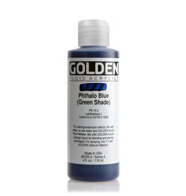 Golden Golden Fluid Acrylics, Phthalo Blue (Green Shade) 4oz Cylinder