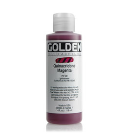 Golden Golden Fluid Acrylics, Quinacridone Magenta 4oz Cylinder