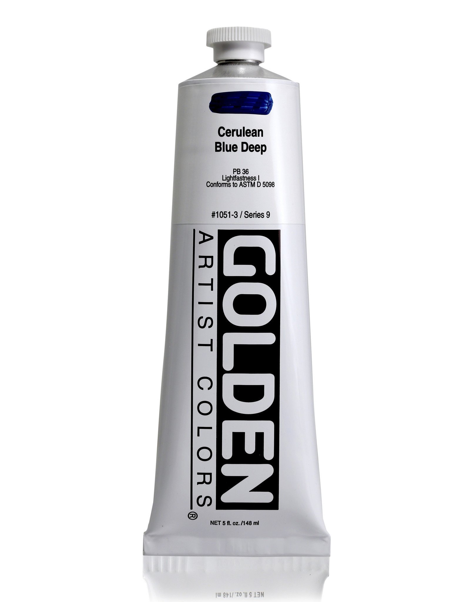 Golden Golden Heavy Body Acrylic Paint, Cerulean Blue Deep, 5oz