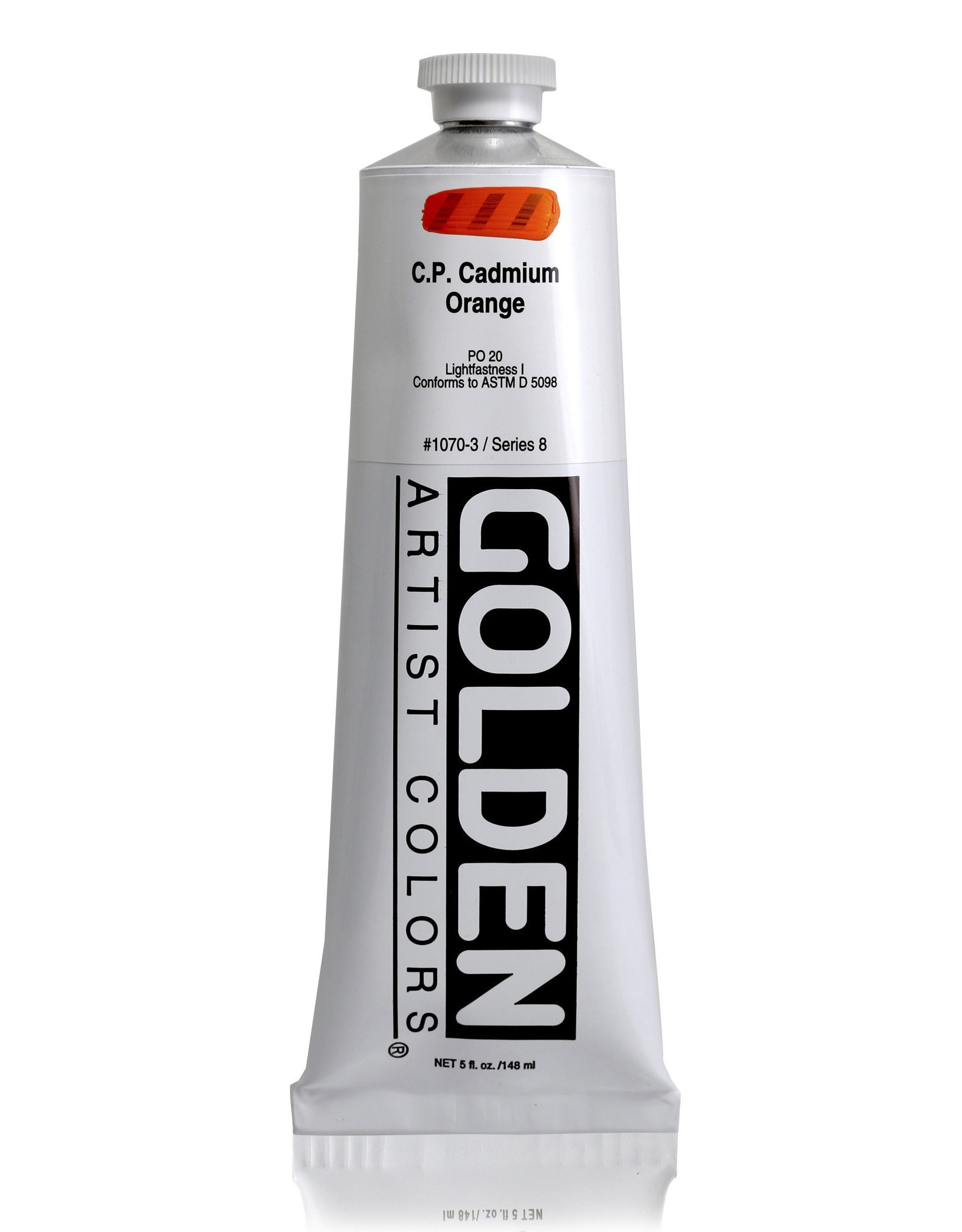 Golden Golden Heavy Body Acrylic Paint, C.P. Cadmium Orange, 5oz