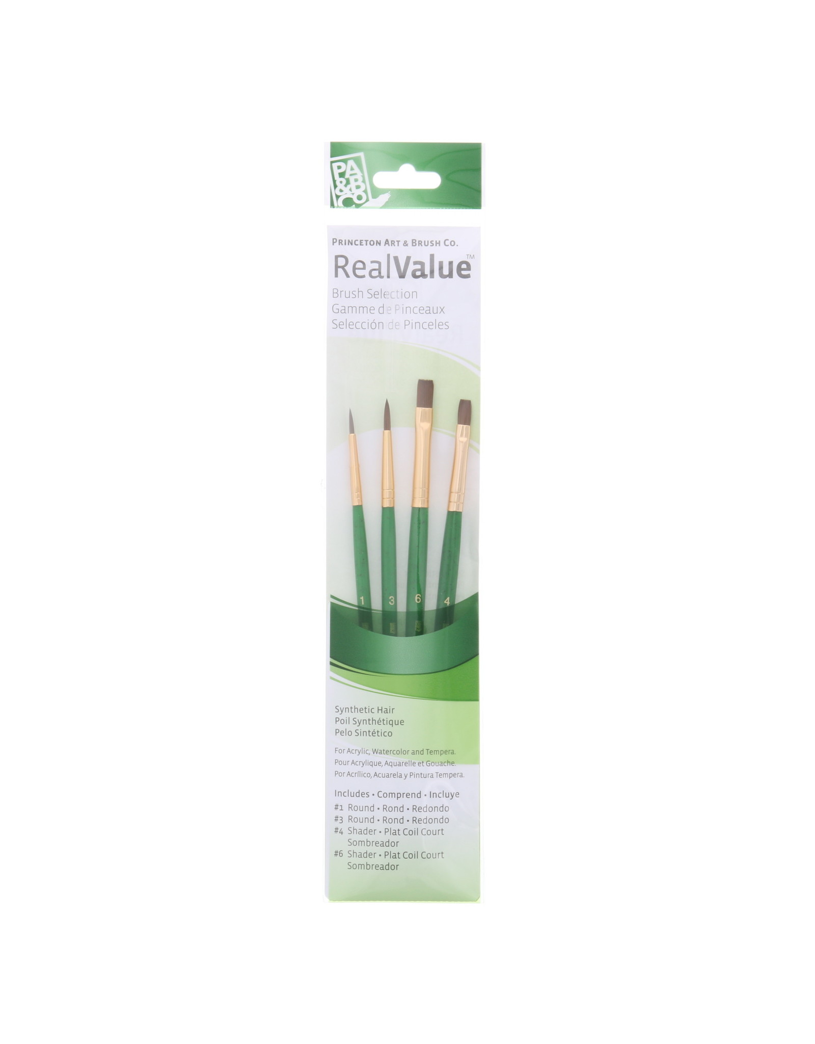 Princeton Princeton Real Value 4-Piece  Natural Camel Brush Set with 2 Round brushes and 2 Shader Brushes