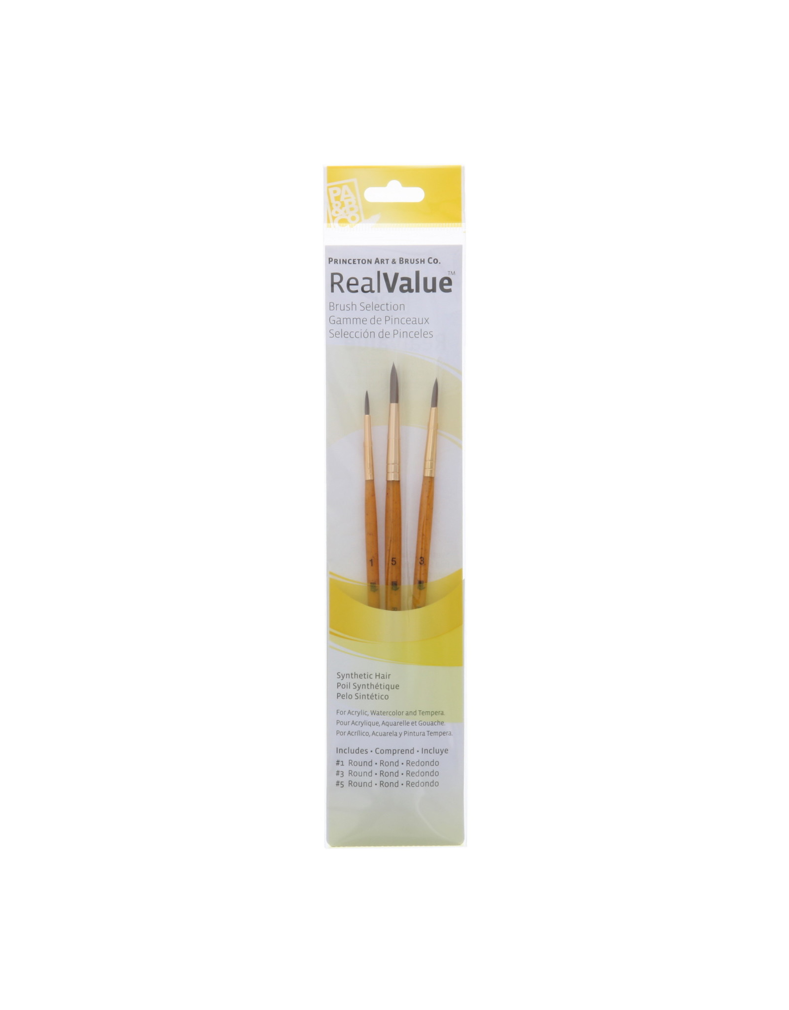 Princeton Princeton Real Value 3-Piece National Camel Brush Set with 3 Round Brushes