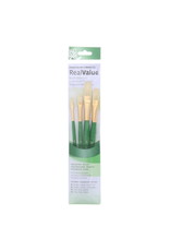 Princeton Princeton Real Value 4-Piece Natural Brush Set with 2 Bright Brushes and 2 Flat Brushes