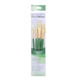 Princeton Princeton Real Value 4-Piece Natural Brush Set with 2 Bright Brushes and 2 Flat Brushes