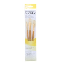 Princeton Princeton Real Value 3-Piece Natural Brush Set with 3 Flat Brushes