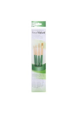 Princeton Princeton Real Value 4-Piece Gold Taklon Set with 3 Round Brushes and 1 Shader Brush