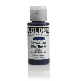 Golden Golden Fluid Acrylics, Phthalo Blue (Red Shade) 1oz Cylinder