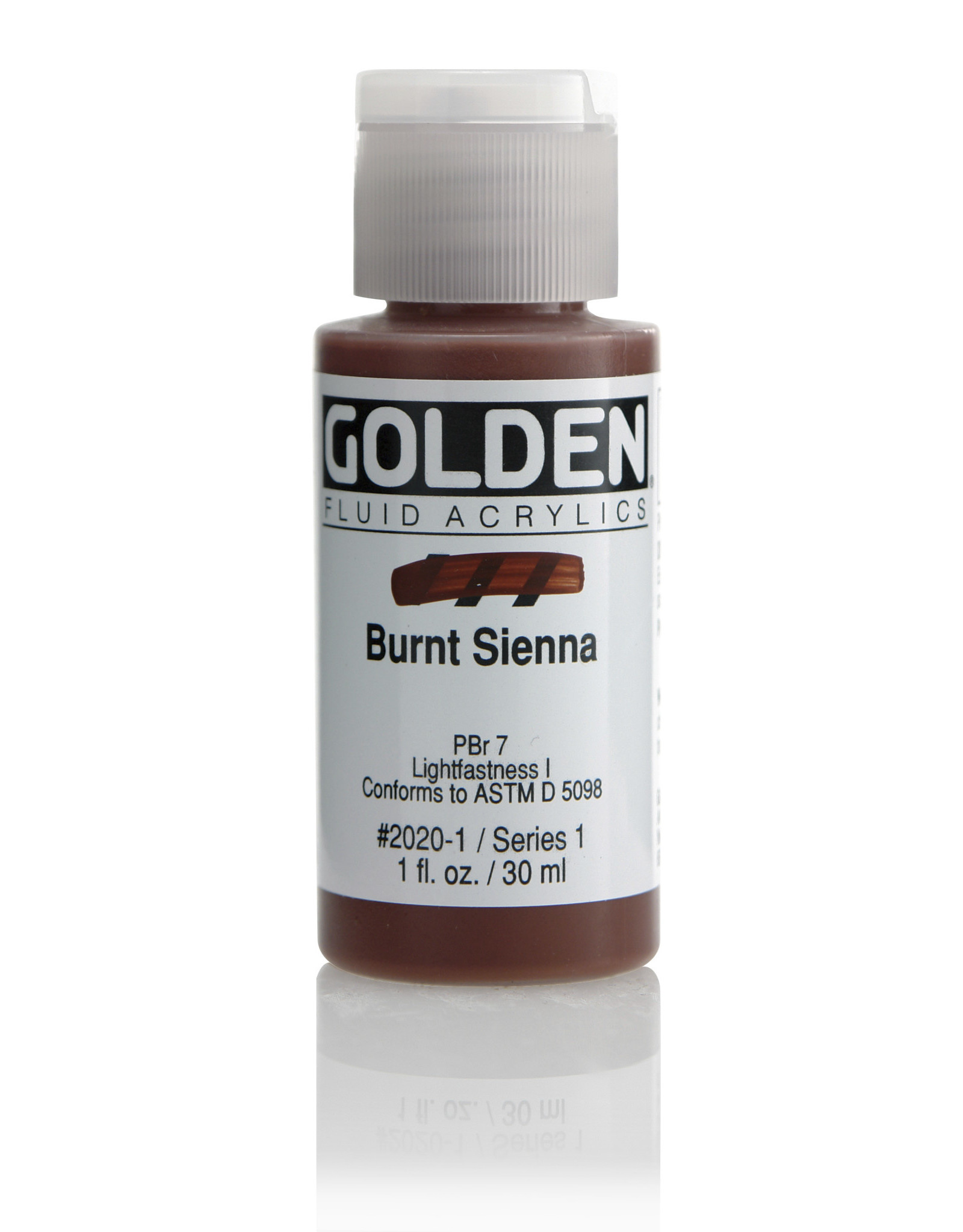 Golden Golden Fluid Acrylics, Burnt Sienna 1oz Cylinder