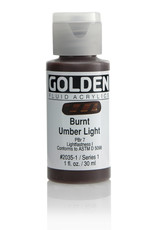 Golden Golden Fluid Acrylics, Burnt Umber Light 1oz Cylinder