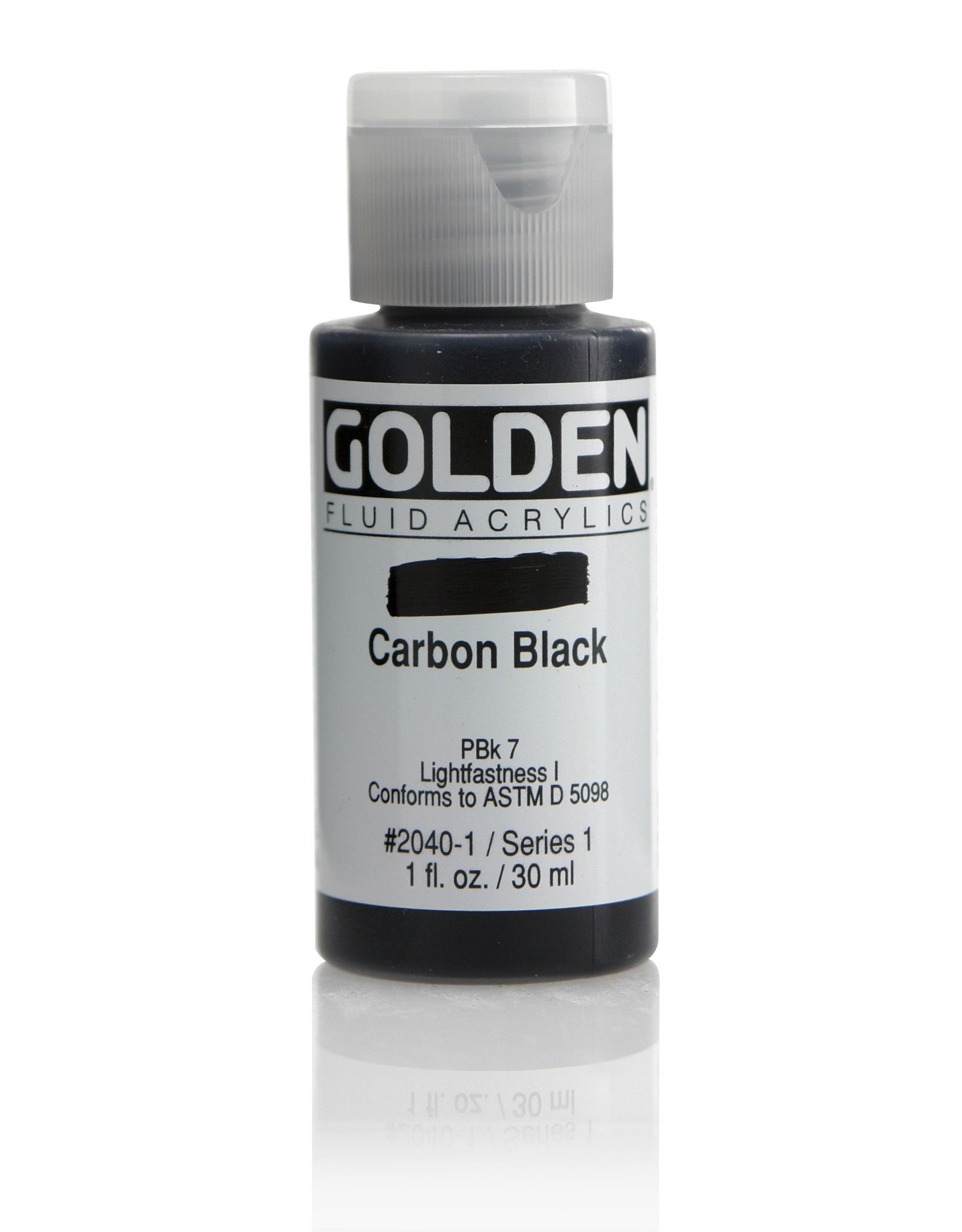 Golden Golden Fluid Acrylics, Carbon Black 1oz Cylinder