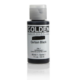 Golden Golden Fluid Acrylics, Carbon Black 1oz Cylinder