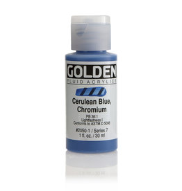 Golden Golden Fluid Acrylics, Cerulean Blue Chromium 1oz Cylinder