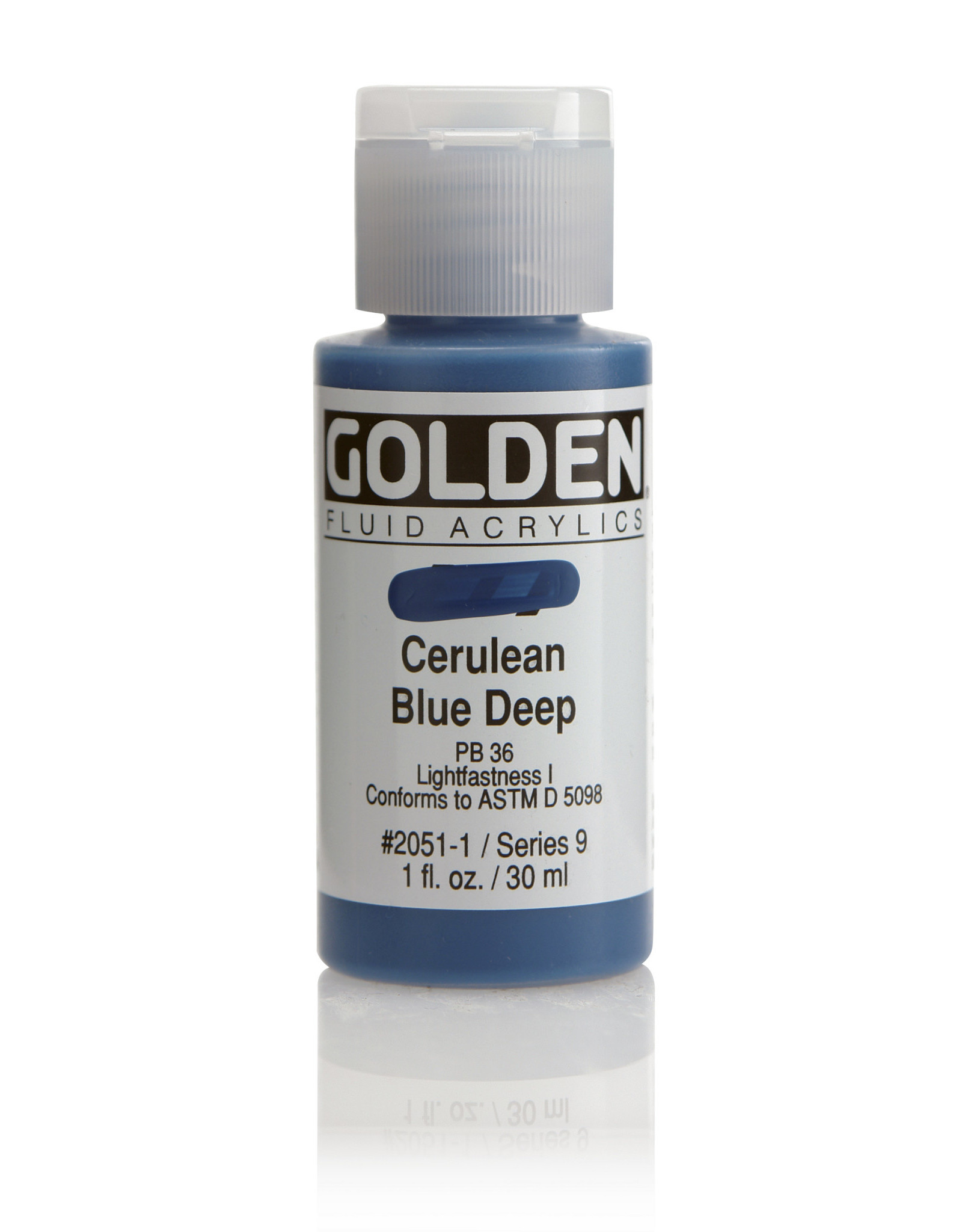 Golden Golden Fluid Acrylics, Cerulean Blue Deep 1oz Cylinder