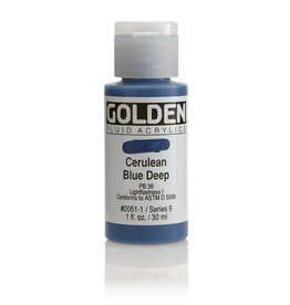 Golden Golden Fluid Acrylics, Cerulean Blue Deep 1oz Cylinder