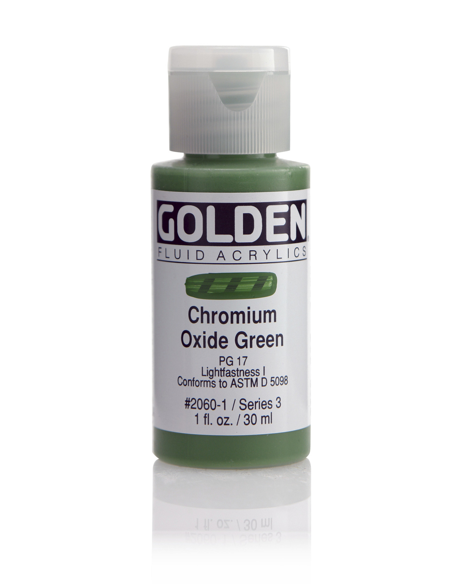Golden Golden Fluid Acrylics, Chromium Oxide Green 1oz Cylinder