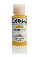 Golden Golden Fluid Acrylics, Diarylide Yellow 1oz Cylinder