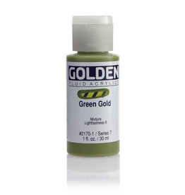 Golden Golden Fluid Acrylics, Green Gold 1oz Cylinder