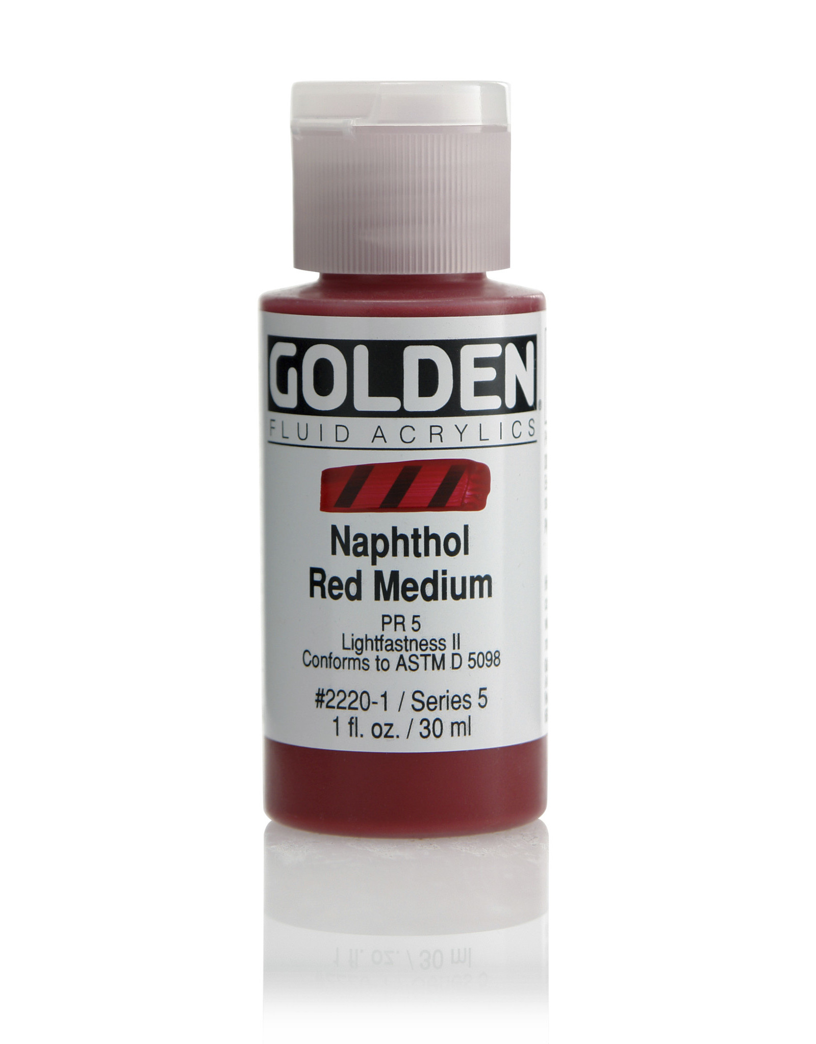 Golden Golden Fluid Acrylics, Naphthol Red Medium 1oz Cylinder