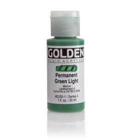Golden Golden Fluid Acrylics, Permanent Green Light 1oz Cylinder
