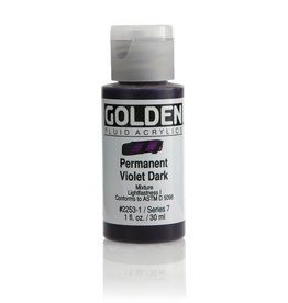 Golden Golden Fluid Acrylics, Permanent Violet Dark 1oz Cylinder