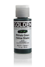 Golden Golden Fluid Acrylics, Phthalo Green (Yellow Shade) 1oz Cylinder