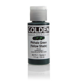 Golden Golden Fluid Acrylics, Phthalo Green (Yellow Shade) 1oz Cylinder