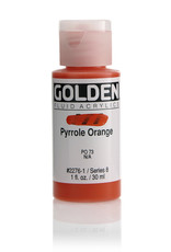 Golden Golden Fluid Acrylics, Pyrrole Orange 1oz Cylinder