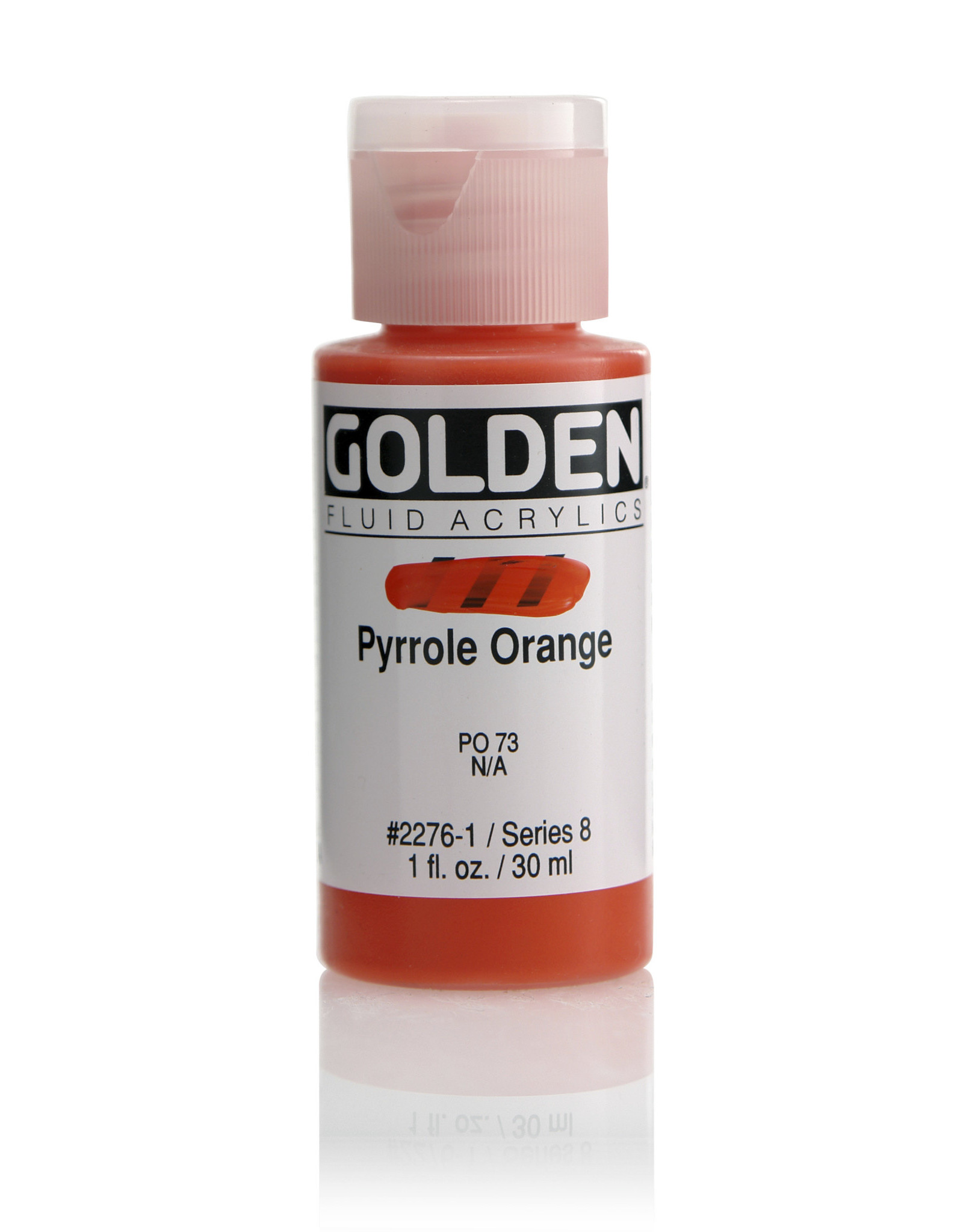 Golden Golden Fluid Acrylics, Pyrrole Orange 1oz Cylinder