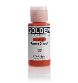 Golden Golden Fluid Acrylics, Pyrrole Orange 1oz Cylinder