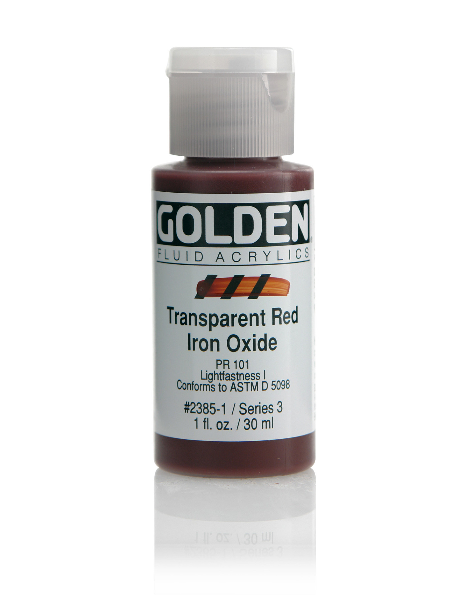 Golden Golden Fluid Acrylics, Transparent Red Iron Oxide 1oz Cylinder