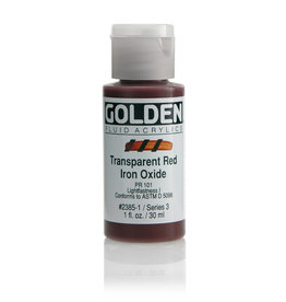 Golden Golden Fluid Acrylics, Transparent Red Iron Oxide 1oz Cylinder