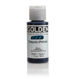 Golden Golden Fluid Acrylics, Turquoise (Phthalo) 1oz Cylinder