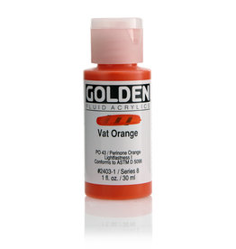 Golden Golden Fluid Acrylics, Vat Orange 1oz Cylinder