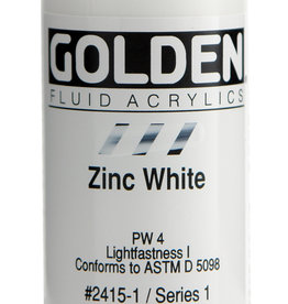Golden Golden Fluid Zinc White 1 oz cylinder
