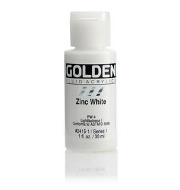 Golden Golden Fluid Acrylics, Zinc White 1oz Cylinder