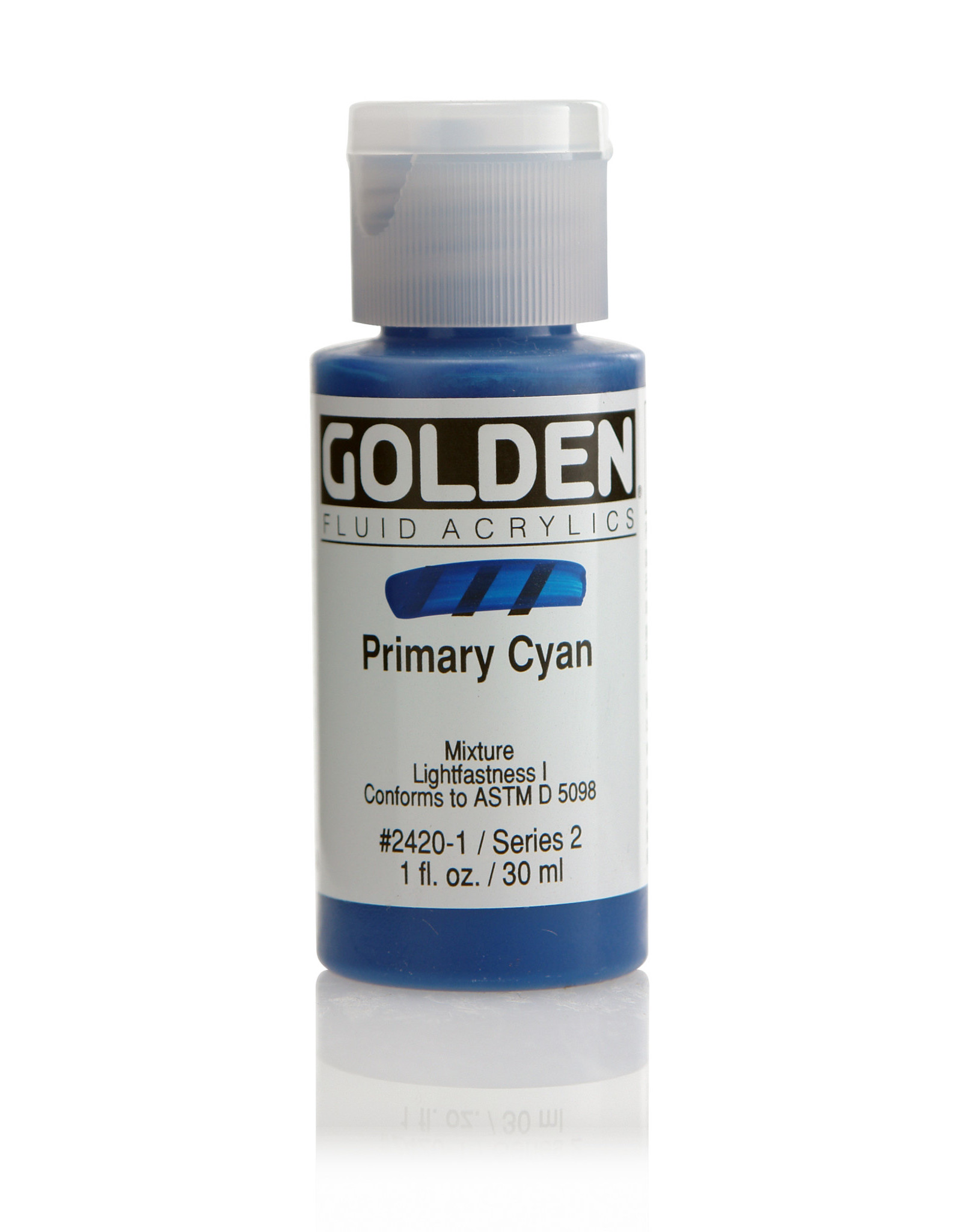 Golden Golden Fluid Acrylics, Primary Cyan 1oz Cylinder