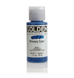 Golden Golden Fluid Acrylics, Primary Cyan 1oz Cylinder