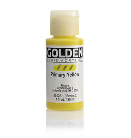 Golden Golden Fluid Acrylics, Primary Yellow 1oz Cylinder