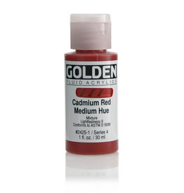 Golden Golden Fluid Acrylics, Cadmium Red Medium Hue 1oz Cylinder