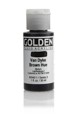 Golden Golden Fluid Acrylics, Van Dyke Brown Historical Hue 1oz Cylinder