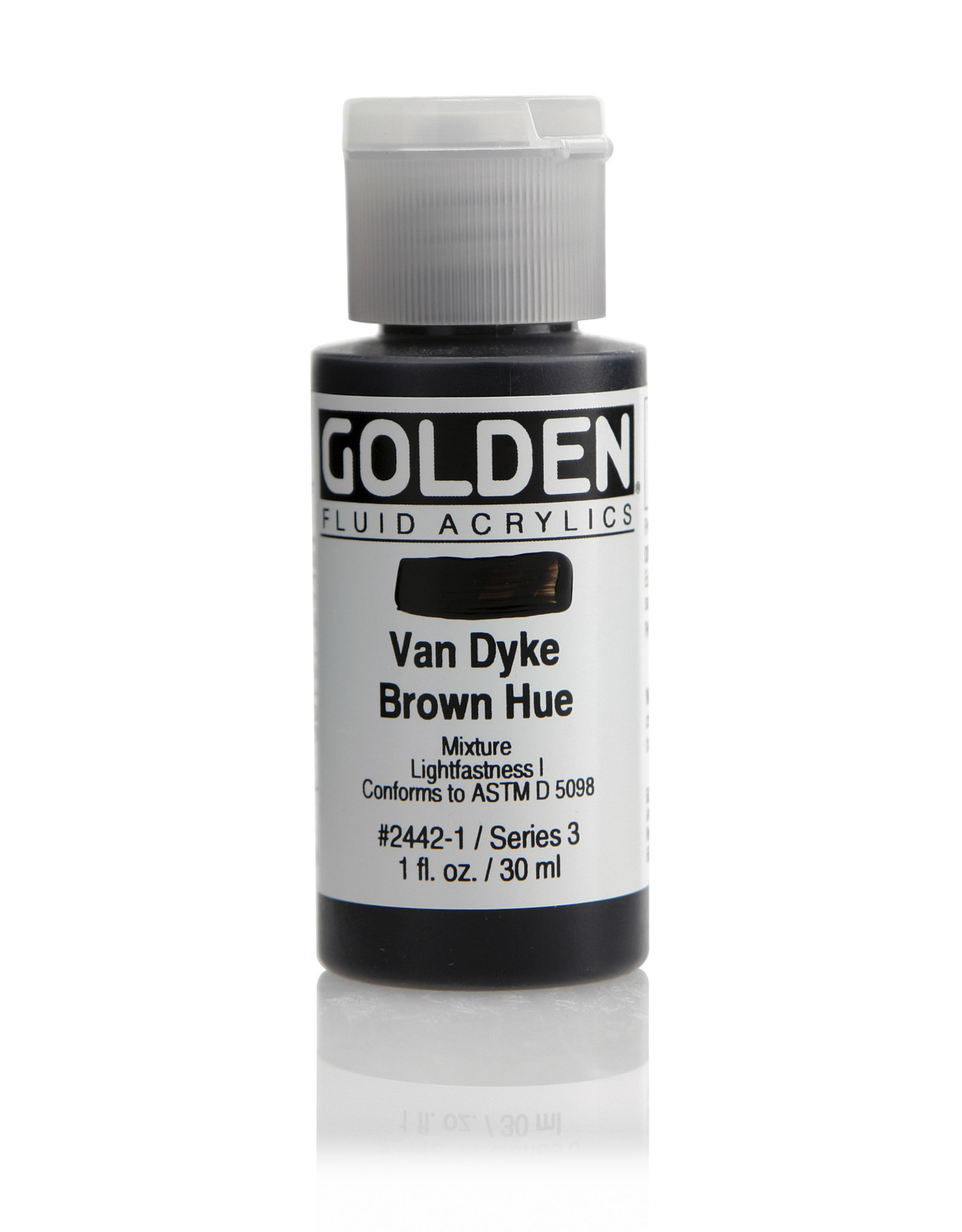 Golden Golden Fluid Acrylics, Van Dyke Brown Historical Hue 1oz Cylinder