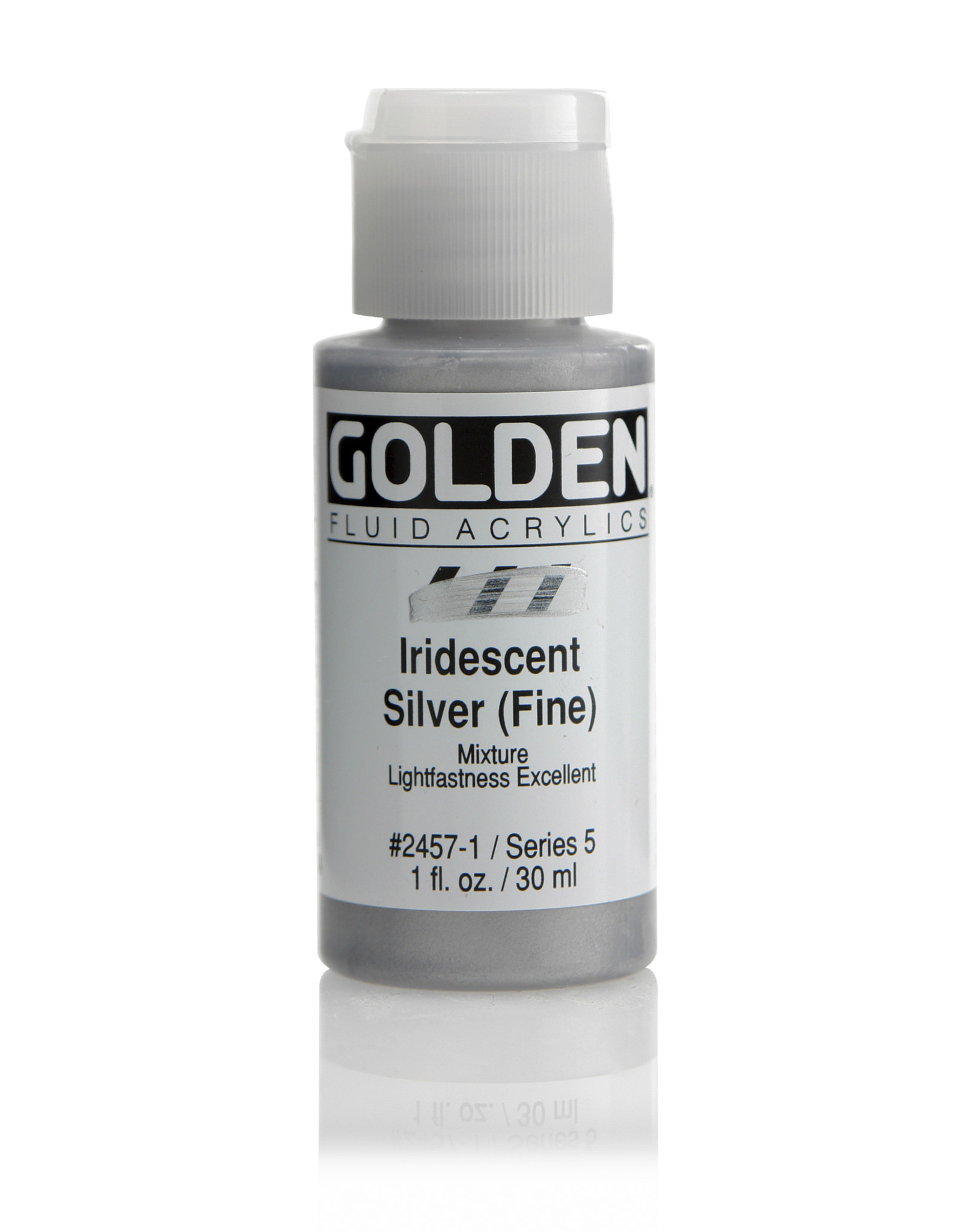 Golden Golden Fluid Acrylics, Iridescent Silver (Fine) 1oz Cylinder