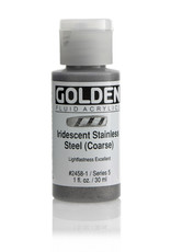 Golden Golden Fluid Acrylics, Iridescent Stainless Steel (Coarse) 1oz Cylinder