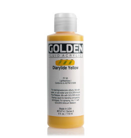 Golden Golden Fluid Acrylics, Diarylide Yellow 4oz Cylinder