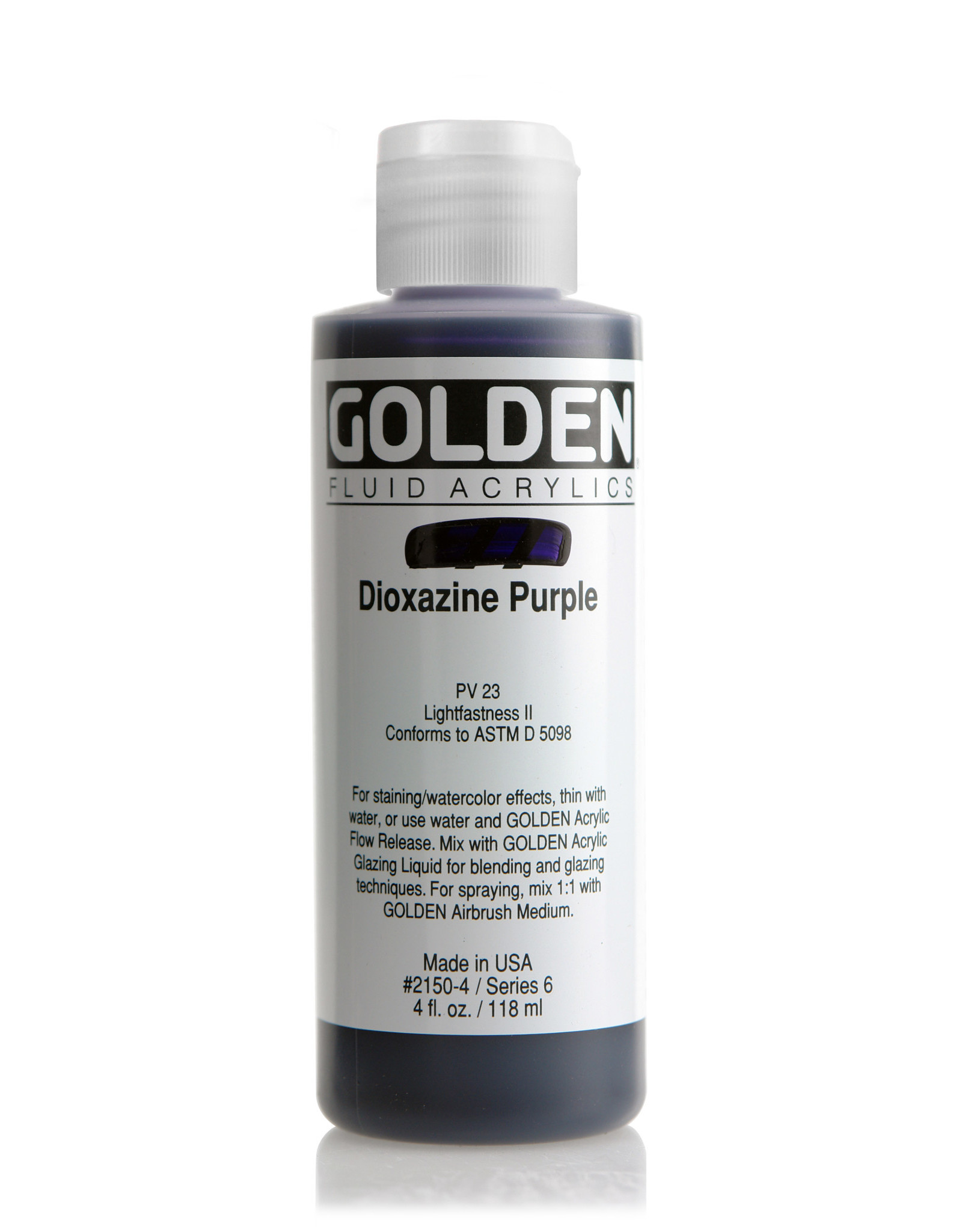 Golden Golden Fluid Acrylics, Dioxazine Purple 4oz Cylinder