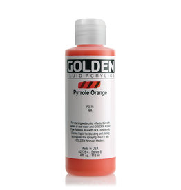 Golden Golden Fluid Acrylics, Pyrrole Orange 4oz Cylinder
