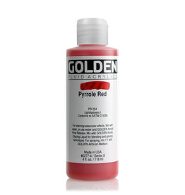 Golden Golden Fluid Acrylics, Pyrrole Red 4oz Cylinder