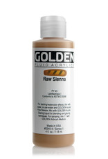 Golden Golden Fluid Acrylics, Raw Sienna 4oz Cylinder