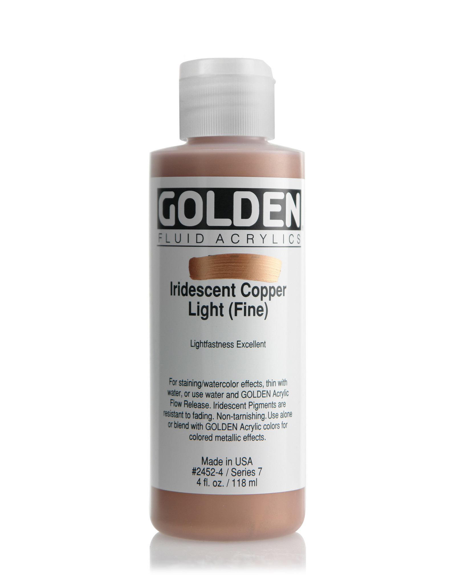 Golden Golden Fluid Acrylics, Iridescent Copper Light (Fine) 4oz Cylinder